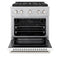 30 In. 4.2 Cu. Ft. Paramount Gas Range With 4 Burner Duopro™ Cooktop And Convection Gas Oven In Satin Stainless Steel With White Matte Door