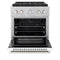 30 In. 4.2 Cu. Ft. Paramount Gas Range With 4 Burner Duopro™ Cooktop And Convection Gas Oven In Satin Stainless Steel With White Matte Door