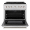 36 In. 5.2 Cu. Ft. Paramount Gas Range With 6 Burner Duopro™ Cooktop And Convection Gas Oven In Satin Stainless Steel With White Matte Door