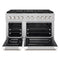 48 In. 6.7 Cu. Ft. Paramount Gas Range With 8 Burner Duopro™ Cooktop And Dual Ovens In Satin Stainless Steel With White Matte Doors