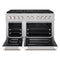 48 In. 6.7 Cu. Ft. Paramount Gas Range With 8 Burner Duopro™ Cooktop And Dual Ovens In Satin Stainless Steel With White Matte Doors