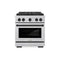 Autograph Edition 30 In. 4.2 Cu. Ft. Paramount Gas Range With 4 Burner Duopro™ Cooktop And Convection Gas Oven In Satin Stainless Steel And Matte Black Accents