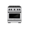Autograph Edition 30 In. 4.2 Cu. Ft. Paramount Gas Range With 4 Burner Duopro™ Cooktop And Convection Gas Oven In Satin Stainless Steel And Matte Black Accents