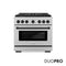 Autograph Edition 36 In. 5.2 Cu. Ft. Paramount Gas Range With 6 Burner Duopro™ Cooktop And Convection Gas Oven In Satin Stainless Steel And Matte Black Accents