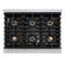 Autograph Edition 36 In. 5.2 Cu. Ft. Paramount Gas Range With 6 Burner Duopro™ Cooktop And Convection Gas Oven In Satin Stainless Steel And Matte Black Accents
