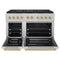 Autograph Edition 48 In. 6.7 Cu. Ft. Paramount Gas Range With 8 Burner Duopro™ Cooktop And Dual Ovens In Satin Stainless Steel And Champagne Bronze Accents