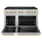 Autograph Edition 48 In. 6.7 Cu. Ft. Paramount Gas Range With 8 Burner Duopro™ Cooktop And Dual Ovens In Satin Stainless Steel And Champagne Bronze Accents