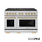 Autograph Edition 48 In. 6.7 Cu. Ft. Paramount Gas Range With 8 Burner Duopro™ Cooktop And Dual Ovens In Satin Stainless Steel And Polished Gold Accents