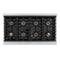 Autograph Edition 48 In. 6.7 Cu. Ft. Paramount Gas Range With 8 Burner Duopro™ Cooktop And Dual Ovens In Satin Stainless Steel And Polished Gold Accents