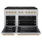 Autograph Edition 48 In. 6.7 Cu. Ft. Paramount Gas Range With 8 Burner Duopro™ Cooktop And Dual Ovens In Satin Stainless Steel And Polished Gold Accents