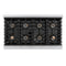 Autograph Edition 48 In. 6.7 Cu. Ft. Paramount Gas Range With 8 Burner Duopro™ Cooktop And Dual Ovens In Satin Stainless Steel And Matte Black Accents