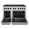 Autograph Edition 48 In. 6.7 Cu. Ft. Paramount Gas Range With 8 Burner Duopro™ Cooktop And Dual Ovens In Satin Stainless Steel And Matte Black Accents
