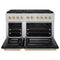Autograph Edition 48 In. 6.7 Cu. Ft. Paramount Gas Range With 8 Burner Duopro™ Cooktop And Dual Ovens In Satin Stainless Steel With Black Matte Doors And Champagne Bronze Accents