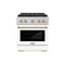 Autograph Edition 30 In. 4.2 Cu. Ft. Paramount Gas Range With 4 Burner Duopro™ Cooktop And Convection Gas Oven In Satin Stainless Steel With White Matte Door And Polished Gold Accents