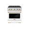 Autograph Edition 30 In. 4.2 Cu. Ft. Paramount Gas Range With 4 Burner Duopro™ Cooktop And Convection Gas Oven In Satin Stainless Steel With White Matte Door And Polished Gold Accents