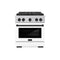 Autograph Edition 30 In. 4.2 Cu. Ft. Paramount Gas Range With 4 Burner Duopro™ Cooktop And Convection Gas Oven In Satin Stainless Steel With White Matte Door And Matte Black Accents