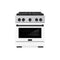 Autograph Edition 30 In. 4.2 Cu. Ft. Paramount Gas Range With 4 Burner Duopro™ Cooktop And Convection Gas Oven In Satin Stainless Steel With White Matte Door And Matte Black Accents