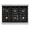 Autograph Edition 36 In. 5.2 Cu. Ft. Paramount Gas Range With 6 Burner Duopro™ Cooktop And Convection Gas Oven In Satin Stainless Steel With White Matte Door And Matte Black Accents