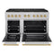 Autograph Edition 48 In. 6.7 Cu. Ft. Paramount Gas Range With 8 Burner Duopro™ Cooktop And Dual Ovens In Satin Stainless Steel With White Matte Doors And Champagne Bronze Accents