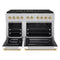 Autograph Edition 48 In. 6.7 Cu. Ft. Paramount Gas Range With 8 Burner Duopro™ Cooktop And Dual Ovens In Satin Stainless Steel With White Matte Doors And Polished Gold Accents