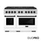 Autograph Edition 48 In. 6.7 Cu. Ft. Paramount Gas Range With 8 Burner Duopro™ Cooktop And Dual Ovens In Satin Stainless Steel With White Matte Doors And Matte Black Accents