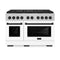 Autograph Edition 48 In. 6.7 Cu. Ft. Paramount Gas Range With 8 Burner Duopro™ Cooktop And Dual Ovens In Satin Stainless Steel With White Matte Doors And Matte Black Accents