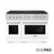 48 In. 6.7 Cu. Ft. Paramount Gas Range With 8 Burner Duopro™ Cooktop And Dual Ovens With White Matte Doors