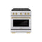 Autograph Edition 30 In. 4.2 Cu. Ft. Paramount Gas Range With 4 Burner Duopro™ Cooktop And Convection Gas Oven In Stainless Steel With Champagne Bronze Accents