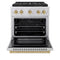 Autograph Edition 30 In. 4.2 Cu. Ft. Paramount Gas Range With 4 Burner Duopro™ Cooktop And Convection Gas Oven In Stainless Steel With Champagne Bronze Accents