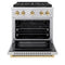 Autograph Edition 30 In. 4.2 Cu. Ft. Paramount Gas Range With 4 Burner Duopro™ Cooktop And Convection Gas Oven In Stainless Steel With Polished Gold Accents