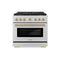 Autograph Edition 36 In. 5.2 Cu. Ft. Paramount Gas Range With 6 Burner Duopro™ Cooktop And Convection Gas Oven In Stainless Steel And Champagne Bronze Accents