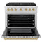 Autograph Edition 36 In. 5.2 Cu. Ft. Paramount Gas Range With 6 Burner Duopro™ Cooktop And Convection Gas Oven In Stainless Steel And Champagne Bronze Accents