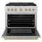 Autograph Edition 36 In. 5.2 Cu. Ft. Paramount Gas Range With 6 Burner Duopro™ Cooktop And Convection Gas Oven In Stainless Steel And Champagne Bronze Accents