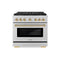Autograph Edition 36 In. 5.2 Cu. Ft. Paramount Gas Range With 6 Burner Duopro™ Cooktop And Convection Gas Oven In Stainless Steel And Polished Gold Accents