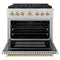Autograph Edition 36 In. 5.2 Cu. Ft. Paramount Gas Range With 6 Burner Duopro™ Cooktop And Convection Gas Oven In Stainless Steel And Polished Gold Accents