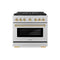 Autograph Edition 36 In. 5.2 Cu. Ft. Paramount Gas Range With 6 Burner Duopro™ Cooktop And Convection Gas Oven In Stainless Steel And Polished Gold Accents