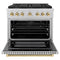 Autograph Edition 36 In. 5.2 Cu. Ft. Paramount Gas Range With 6 Burner Duopro™ Cooktop And Convection Gas Oven In Stainless Steel And Polished Gold Accents