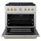 Autograph Edition 36 In. 5.2 Cu. Ft. Paramount Gas Range With 6 Burner Duopro™ Cooktop And Convection Gas Oven In Stainless Steel With Champagne Bronze Helix Handle And Accents