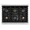 Autograph Edition 36 In. 5.2 Cu. Ft. Paramount Gas Range With 6 Burner Duopro™ Cooktop And Convection Gas Oven In Stainless Steel With Polished Nickel Helix Handle And Accents