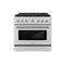 Autograph Edition 36 In. 5.2 Cu. Ft. Paramount Gas Range With 6 Burner Duopro™ Cooktop And Convection Gas Oven In Stainless Steel With Polished Nickel Helix Handle And Accents