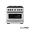 Autograph Edition 36 In. 5.2 Cu. Ft. Paramount Gas Range With 6 Burner Duopro™ Cooktop And Convection Gas Oven In Stainless Steel And Matte Black Accents
