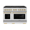 Autograph Edition 48 In. 6.7 Cu. Ft. Paramount Gas Range With 8 Burner Duopro™ Cooktop And Dual Ovens In Stainless Steel And Champagne Bronze Accents