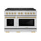 Autograph Edition 48 In. 6.7 Cu. Ft. Paramount Gas Range With 8 Burner Duopro™ Cooktop And Dual Ovens In Stainless Steel And Champagne Bronze Accents
