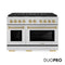 Autograph Edition 48 In. 6.7 Cu. Ft. Paramount Gas Range With 8 Burner Duopro™ Cooktop And Dual Ovens In Stainless Steel And Champagne Bronze Accents