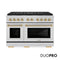 Autograph Edition 48 In. 6.7 Cu. Ft. Paramount Gas Range With 8 Burner Duopro™ Cooktop And Dual Ovens In Stainless Steel And Polished Gold Accents