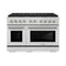 Autograph Edition 48 In. 6.7 Cu. Ft. Paramount Gas Range With 8 Burner Duopro™ Cooktop And Dual Ovens In Stainless Steel With Polished Nickel Helix Handles And Accents