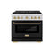 Autograph Edition 36 In. 5.2 Cu. Ft. Paramount Gas Range With 6 Burner Duopro™ Cooktop And Convection Gas Oven With Black Matte Door And Champagne Bronze Accents