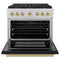 Autograph Edition 36 In. 5.2 Cu. Ft. Paramount Gas Range With 6 Burner Duopro™ Cooktop And Convection Gas Oven With Black Matte Door And Champagne Bronze Accents
