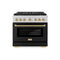 Autograph Edition 36 In. 5.2 Cu. Ft. Paramount Gas Range With 6 Burner Duopro™ Cooktop And Convection Gas Oven With Black Matte Door And Champagne Bronze Accents