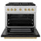 Autograph Edition 36 In. 5.2 Cu. Ft. Paramount Gas Range With 6 Burner Duopro™ Cooktop And Convection Gas Oven With Black Matte Door And Champagne Bronze Accents